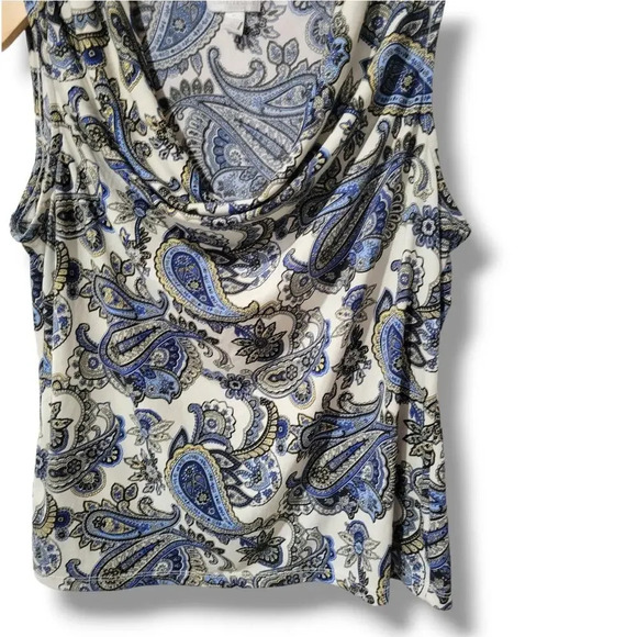 Charter Club women's bandanna print sleeveless draped neckline Blouse  - xl - Picture 4 of 6